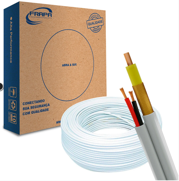 CABO COAXIAL 4MM SMART + BIP 26 AWG - ALUMÍNIO COBREADO - 100M - Secfort Sistemas | Distribuidor Autorizado Hikvision CABO COAXIAL 4MM SMART + BIP 26 AWG - ALUMÍNIO COBREADO - 100M