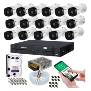 Kit 16 Câmeras Intelbras Multi Hd 1120b Dvr 16 Canais Com Hd